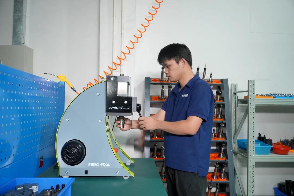 Precision machining setup for industrial components