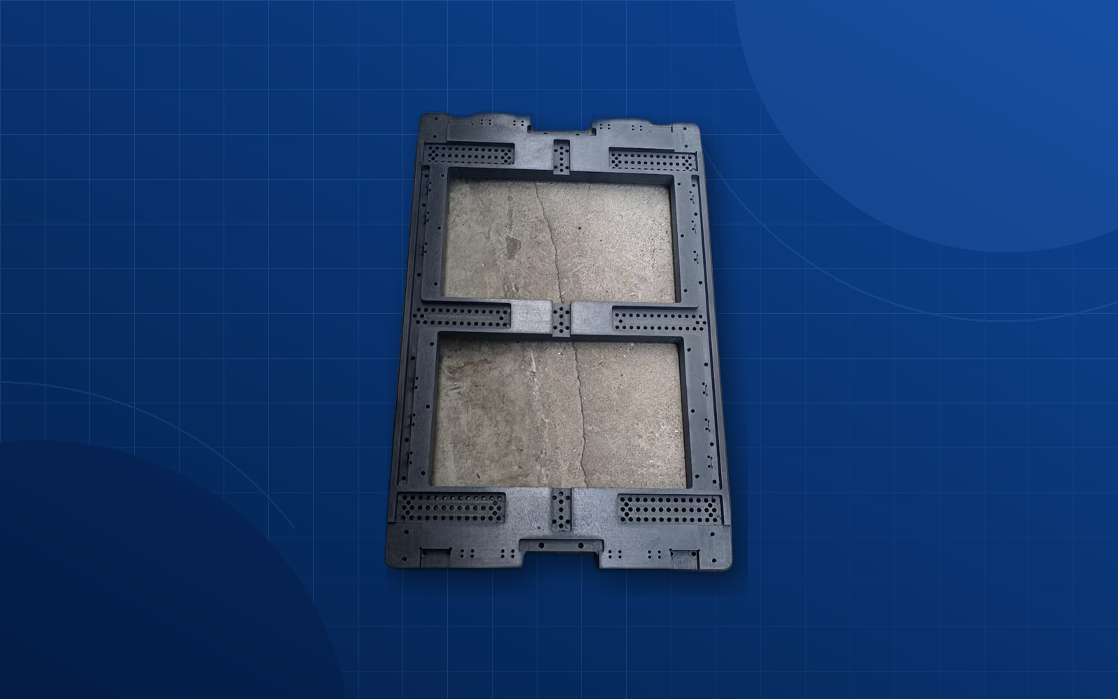 Deep blue background automation equipment bracket component