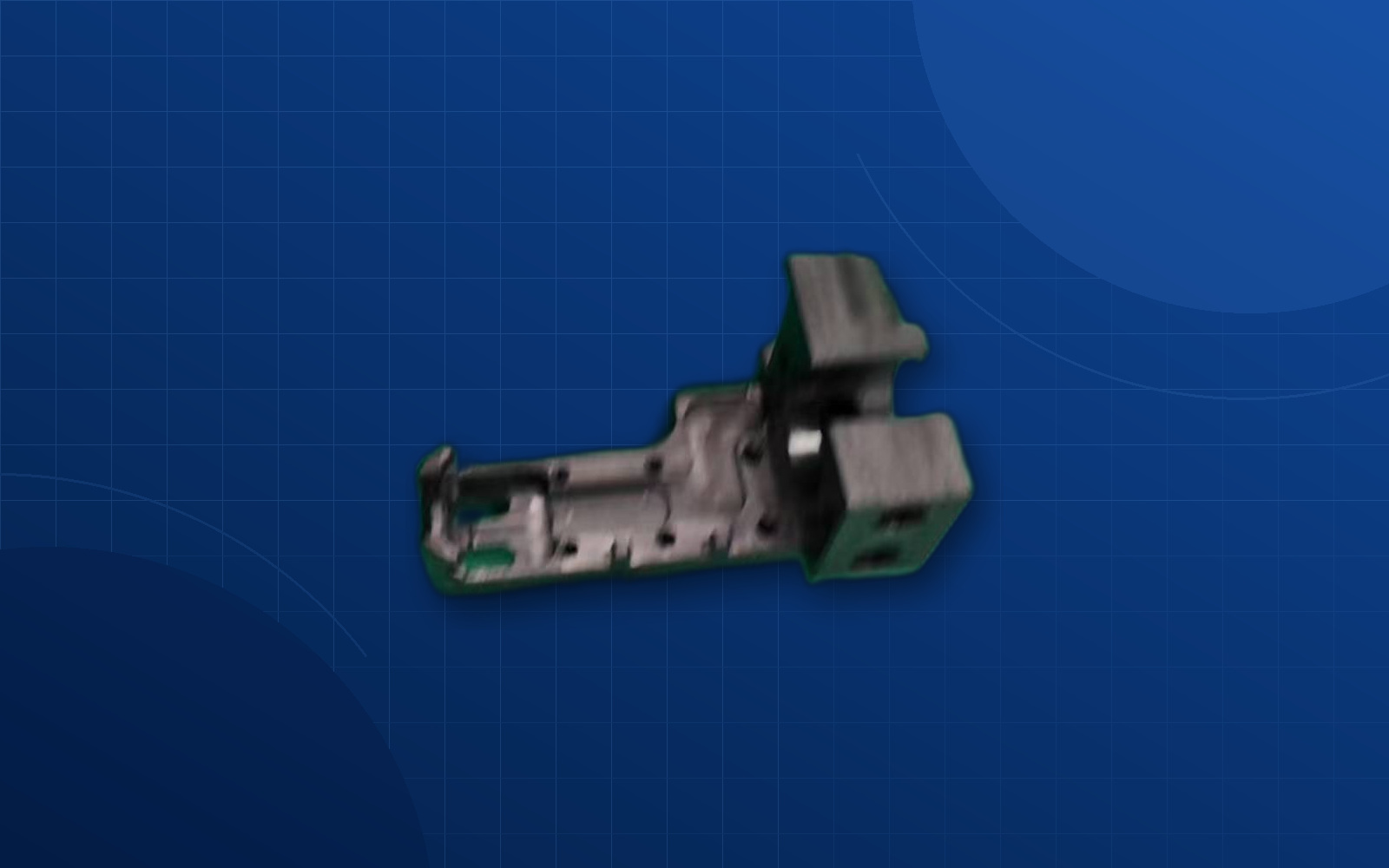 Deep blue background custom automation machined part