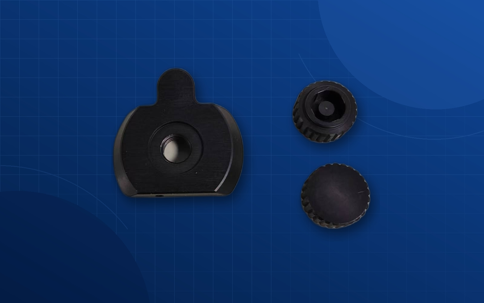 Deep blue background custom electronics equipment component